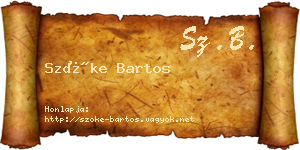Szőke Bartos névjegykártya